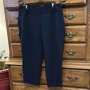 Investments Navy Blue Cropped Ankle Trousers. NWOT.